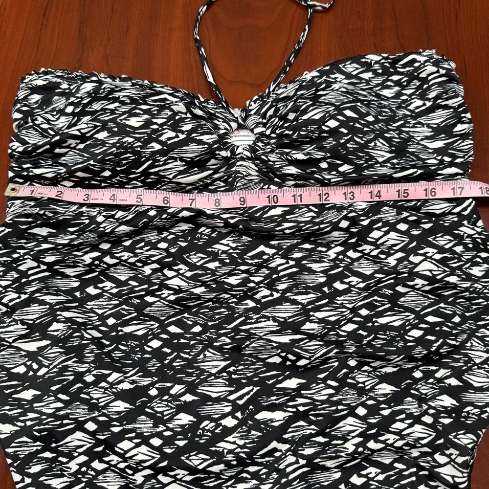 NWOT Oh Baby Motherhood Maternity Swimsuit One Piece Black/White Women’s Size XL - Picture 6 of 11